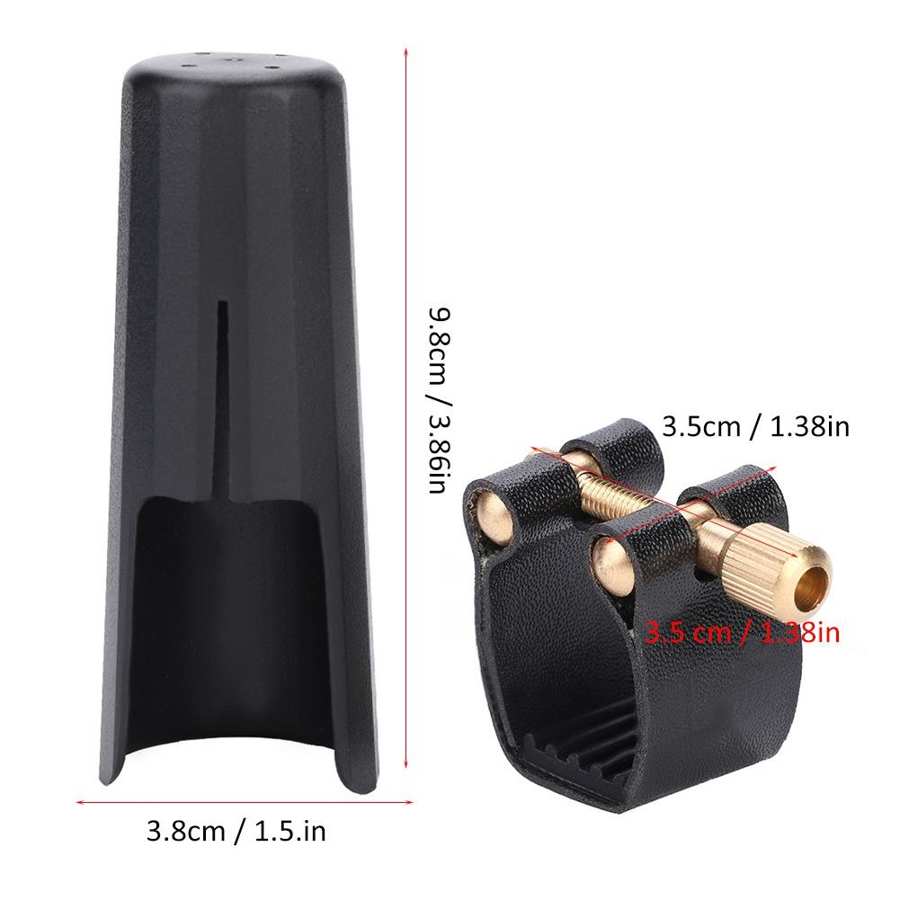 Carved Metal Alto Sax Saxophone Clarinet Mouthpiece PU Ligature & Kit