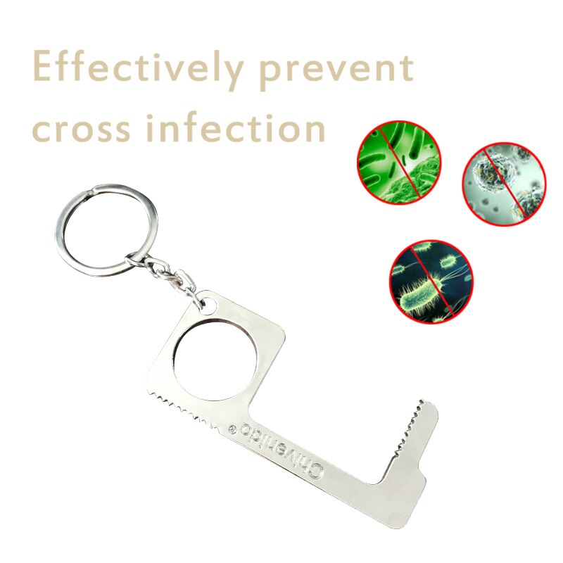 Portable Door Opener Multi-function Keychain Door Opener Anti-contact Sanitary Door Opener Anti-touch Press Elevator Tool