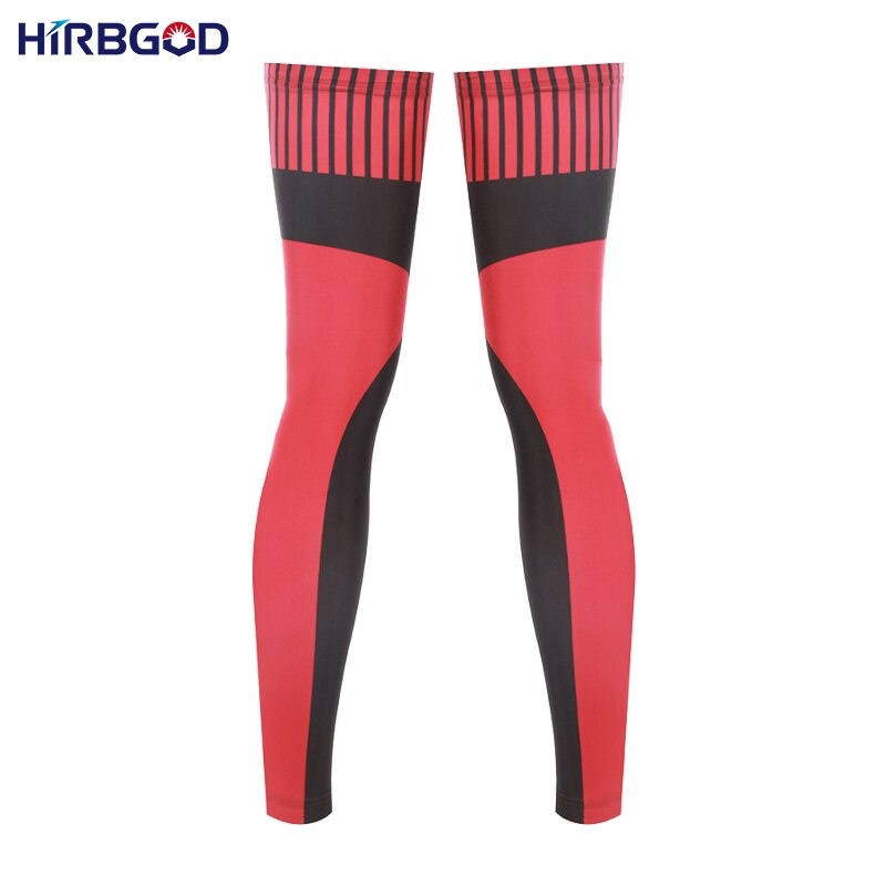HIRBGOD-Calentadores de piernas de ciclismo para hombre, protección de piernas para ciclismo de montaña al aire libre, color rojo y negro, PD002,