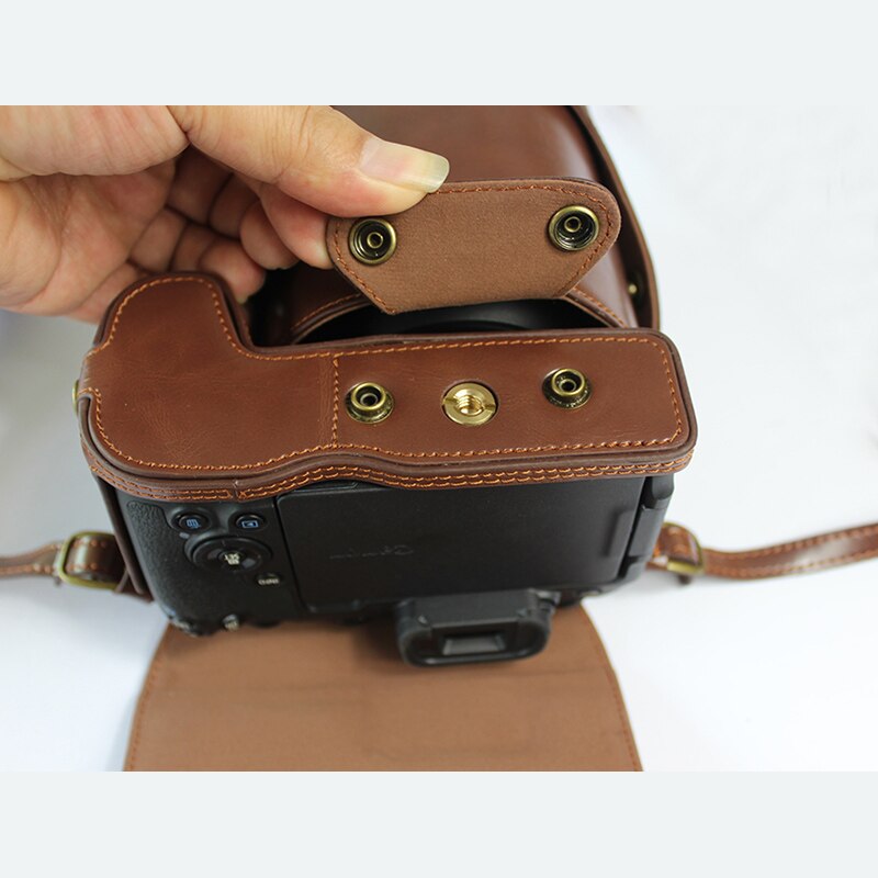 Étui en cuir PU pour Canon EOS RP R-P housse de protection pour sac photo avec bandoulière et mini étui