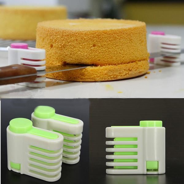 2Pcs Verstelbare Brood Cake 5-layer Slicer Cutter Leveller Nuttig Pastry tool