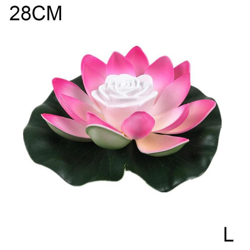 Flower Lamp LED Floating Flower Lamps Decor On Water Swimming Pool Garden Light Garden Tank Pond Decorations: Multi-color 28cm