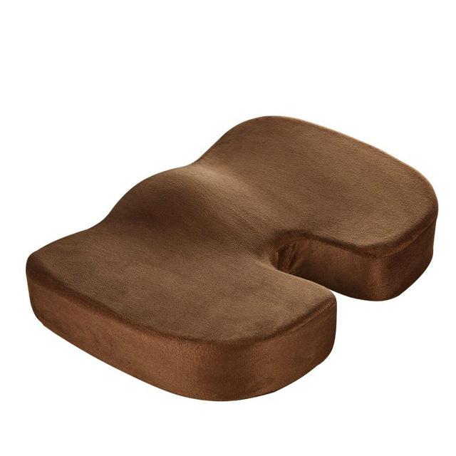 Reise pustende setepute coccyx ortopedisk minneskum sete massasjestol pute pute bil gel svamp u-formet setepute: Fløyelsbrun
