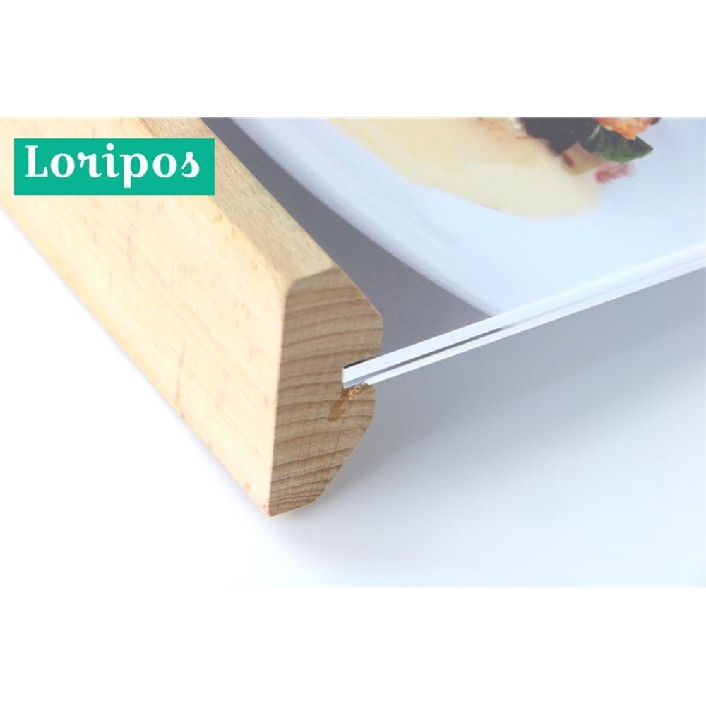 A5 Wooden Table Sign Holder Magnetic Desk Acrylic Label Holder Horizontal 150*210mm T Poster Stand Price Card Display Rack