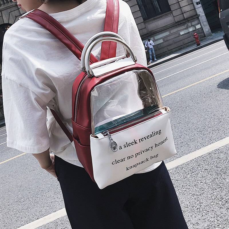 Sac à dos d'été Transparent en PVC pour femmes, sac à dos d'étudiant à la