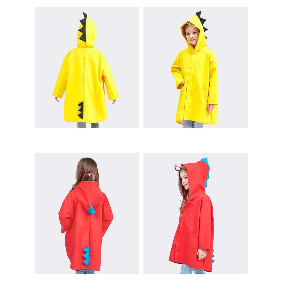 Barn bebis regnkappa dagis dinosaurie barn stor klass poncho barn barn poncho vår och höst 2-6 år