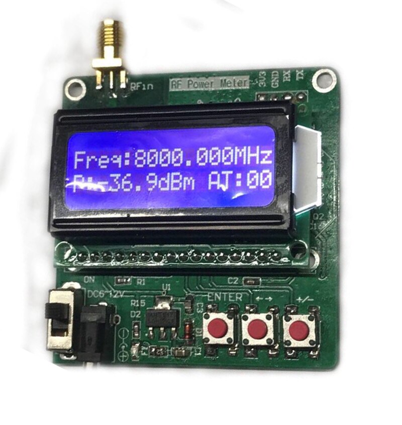 DYKB 1-8000MHz RF compteur de puissance-5 ~-60dBm affichage LCD numérique valeur d'atténuation de radiofréquence au Module dB d'atténuation