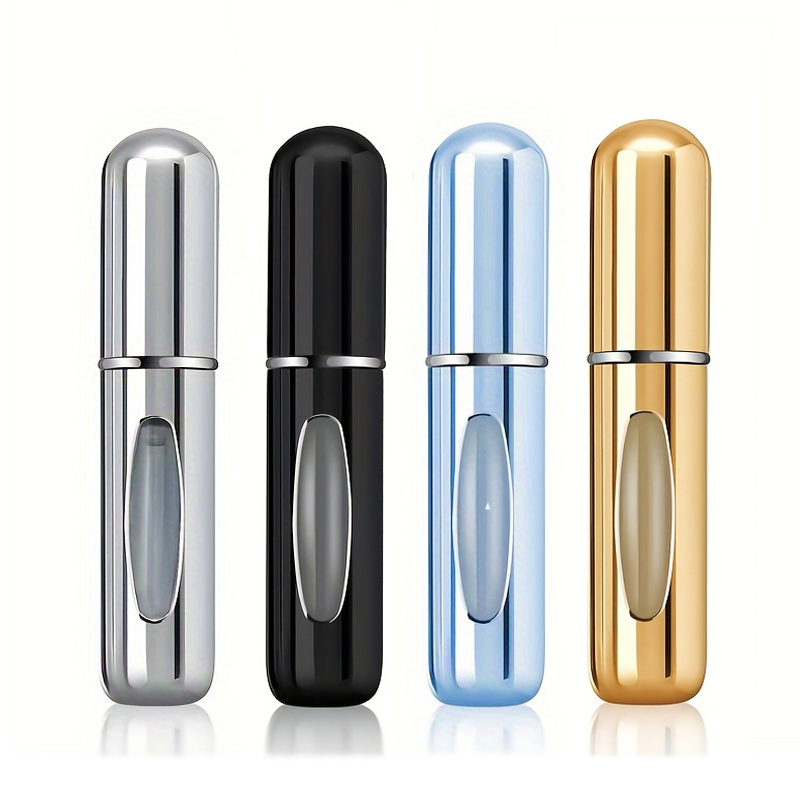 1/4 Stück 5 ml Parfümzerstäuber, tragbarer Flüssigkeitsbehälter für Kosmetika, Reisen, Mini-Aluminiumspray, leere nachfüllbare Flasche: Licht Grün