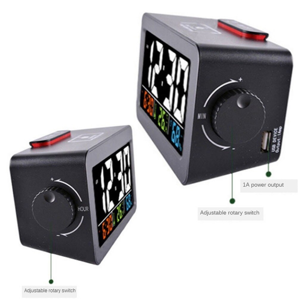 Digital Alarm Clock, Dekala Small Alarm Clocks with Temperature, Humidity, Dual Alarm, Dual USB Charging Ports for Bedroom, Desk