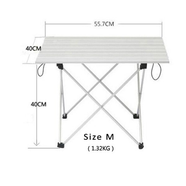 Outdoor Aluminium Folding Faltbare geschirr Camping Angeln Tisch mit Trage Tasche für Picknick Strand Wandern Reise Aktivitäten: Size M