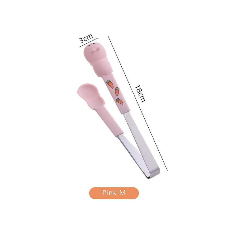 cartone animato pinza casa cucina cibo clip alto temperatura resistente silicone 집게 zucchero pinza per torta dolce frutta pince a sucre: rosa M