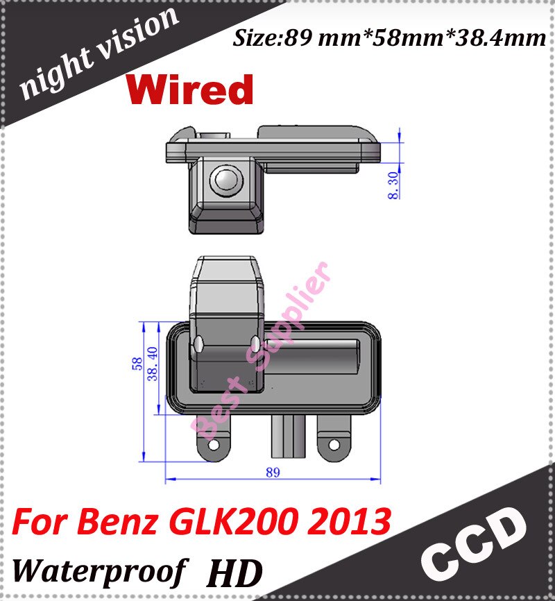 Auto achteruitrijcamera voor benz glk 200 achteruitrijcamera bedraad ccd 100%  waterdicht