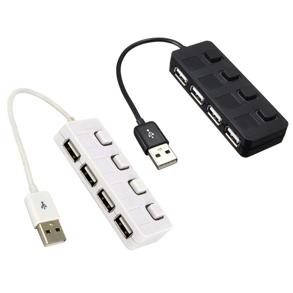 Computer Peripherals USB Hub 4Port USB 2.0 with ON/OFF LED Switch Compact Usb Muti Hub Adapter Expansion Splitter