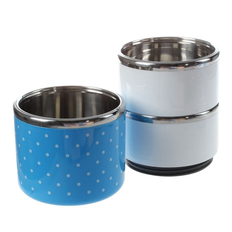 3Layers Thermal Bento Lunch Box Thermos For Food Stainless Steel Insulation Storage food Container Dinnerware Sets Blue