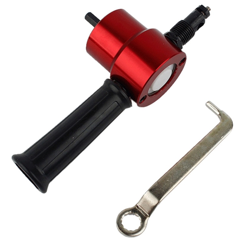 -Double Head Nibble Metal Cutting Sheet Nibbler Saw Cutter Drill Attachment: Default Title