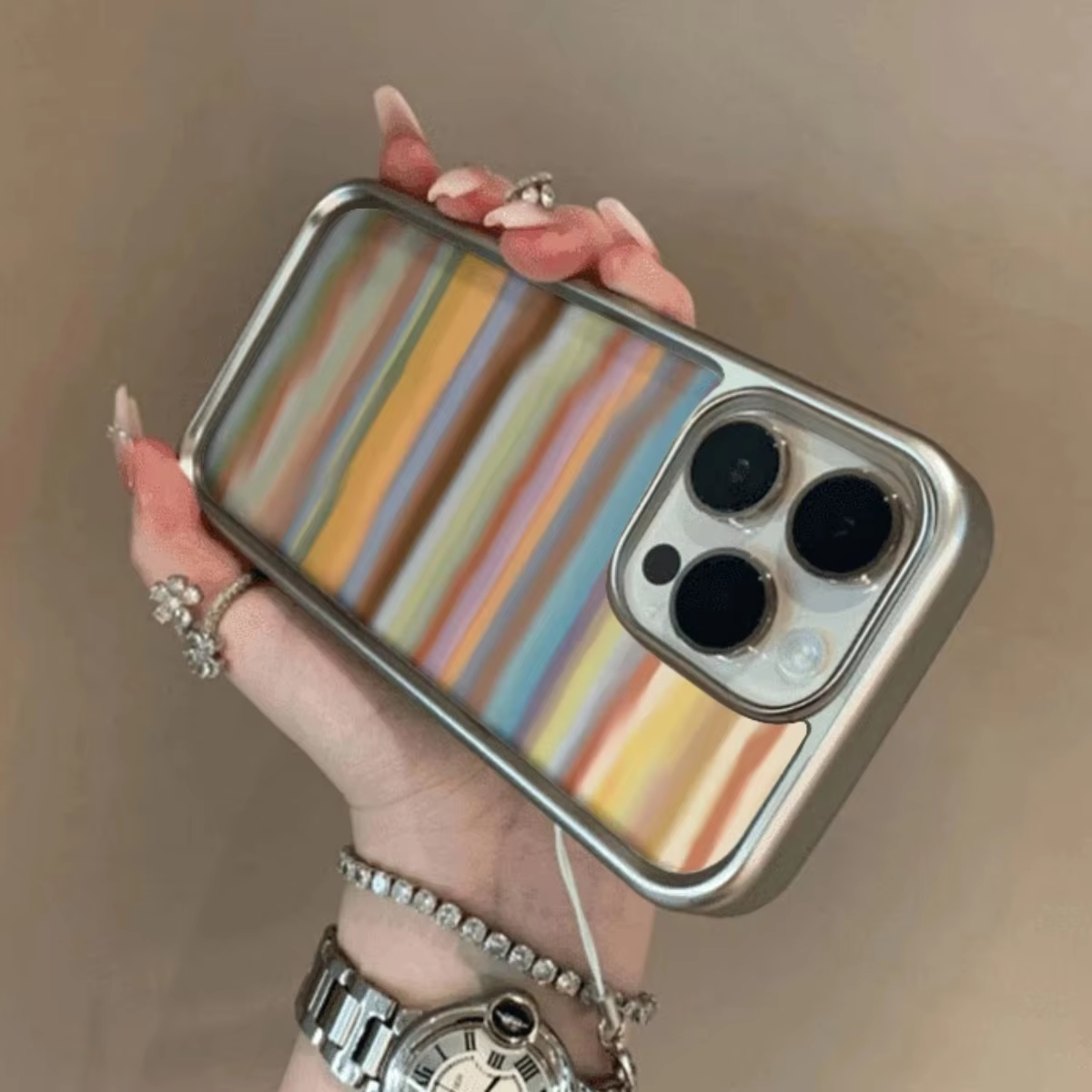 Funda de teléfono Dream Rainbow de Color a la para iPhone 16 15 14 13 12 11 Pro Max X XR revestimiento mate cubierta protectora trasera a prueba de golpes