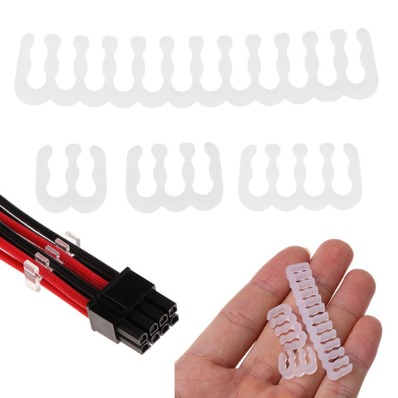 16Pcs/Set PP Cable Comb/Clamp/Clip/Organizer/Dresser for 2.5-3.2mm PC Power Cables Wiring 4/6/8/24 Pin Computer Cable Manager