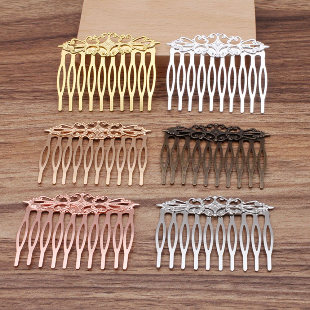 REGELIN-peineta antigua de cobre con 10 dientes para el cabello, joyería con abalorio, horquilla de flor para mujer, horquillas, pasadores, accesorios Retro para el cabello