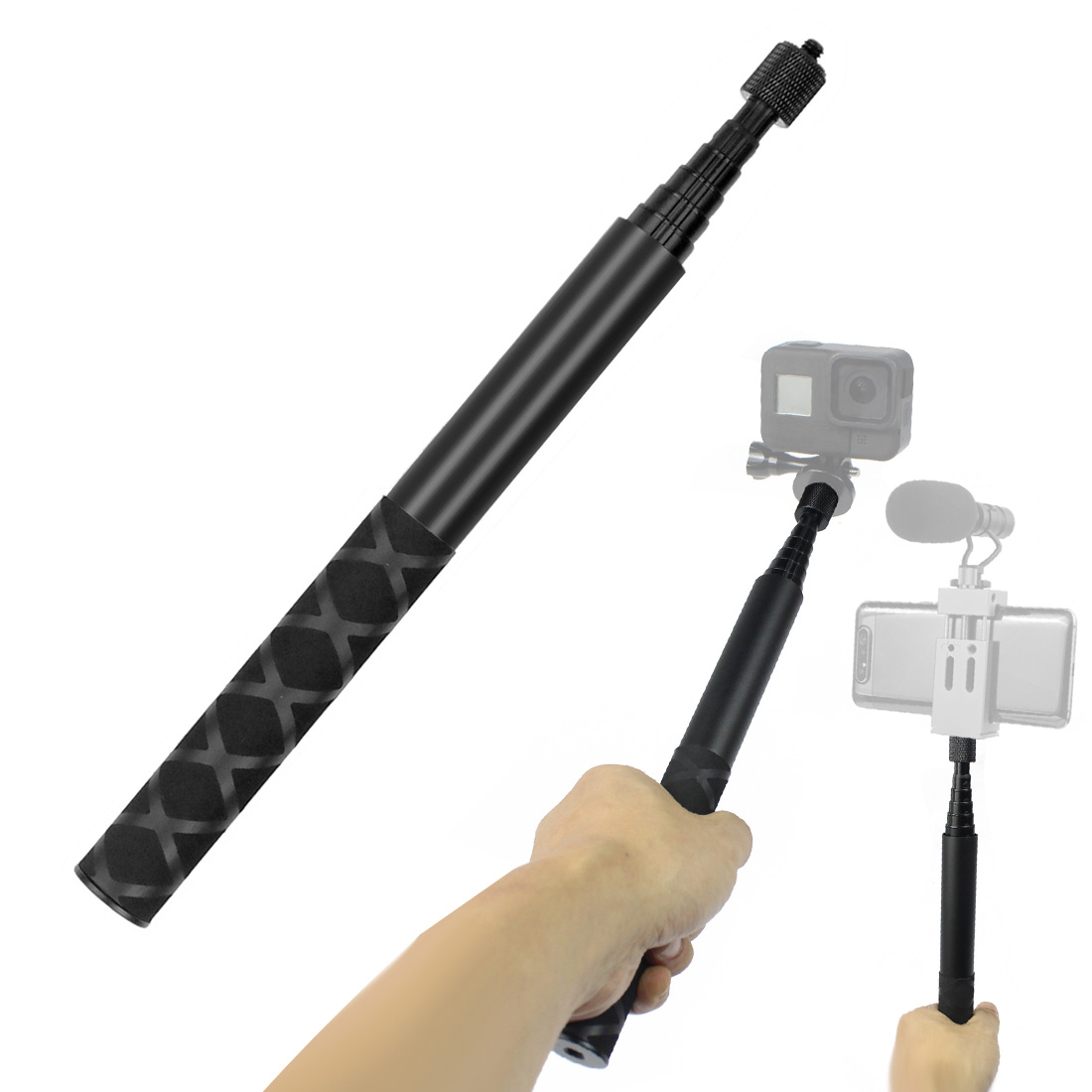Voor Insta360 Een R 360 Panoramisch Metalen Camera Kooi Frame/Microfoon Adapter Kit Type-C Tot 3.5Mm converter/Handvat Grip Stick: Handheld Monopod