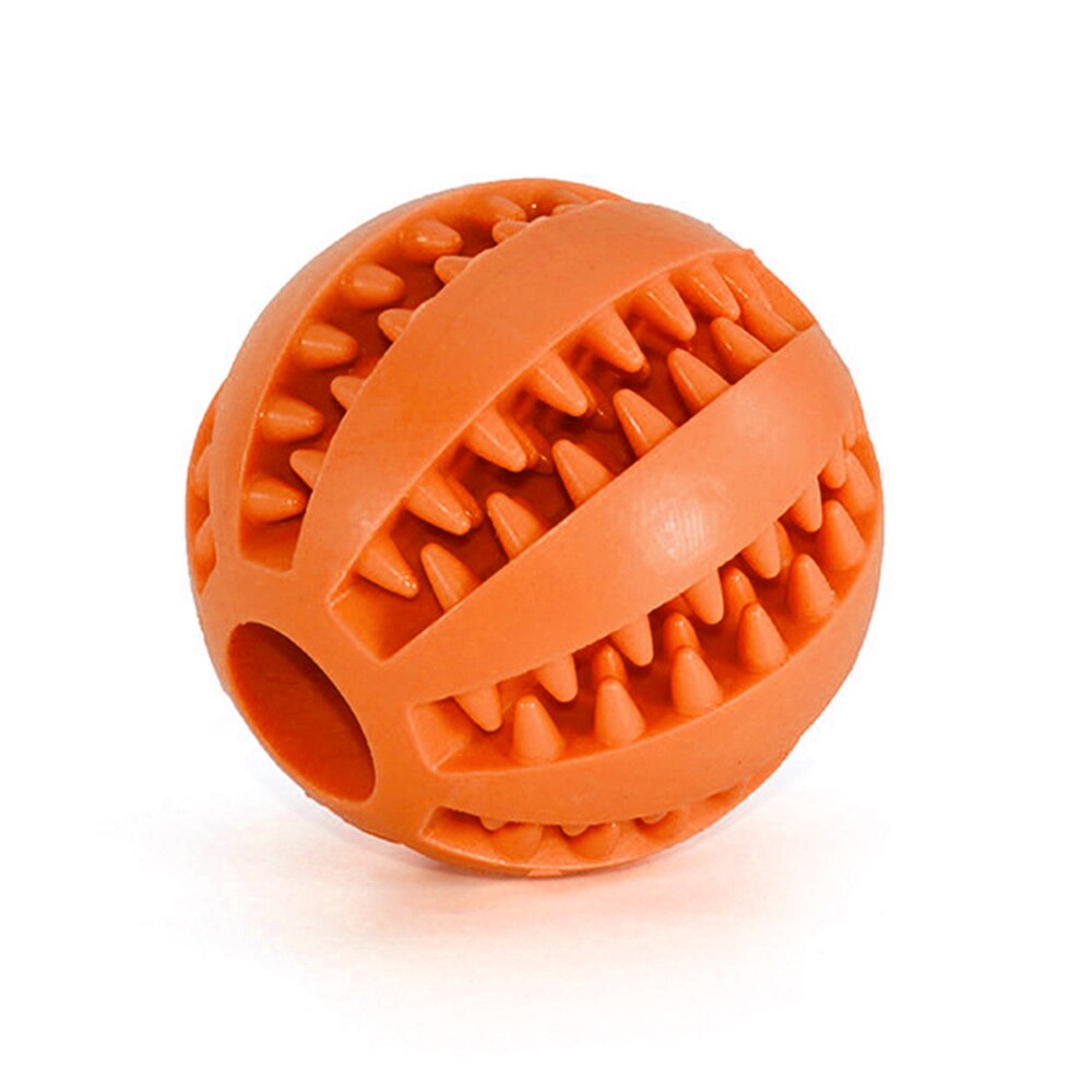 Bolas de goma interactivas para perros pequeños y grandes, juguetes para masticar, limpieza de dientes de mascotas, Bola de comida Indestructible: Orange / M-6cm