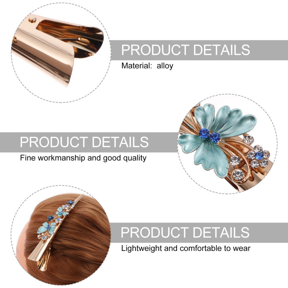 Female Hair Clip Flower Hair Decor Barrettes Large Duckbill Clip