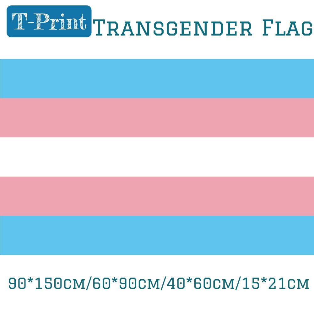 LGBT Transgender Pride Vlag 3x5FT Polyester Banners met Messingsdichtingsringen 90*150 cm 60*90 cm 40*60 cm 15*21 cm Voor Outdoor