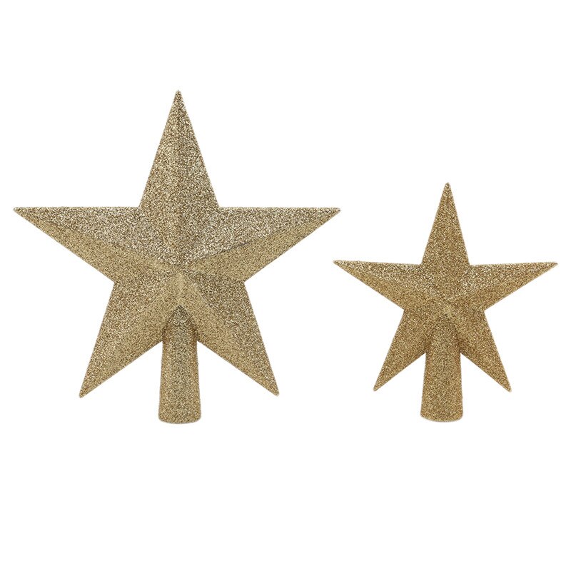 15/20cm Gold Star Christmas Tree Top Star 3D Five-point Star Christmas Home Table Topper Xmas Decoration Merry Christmas