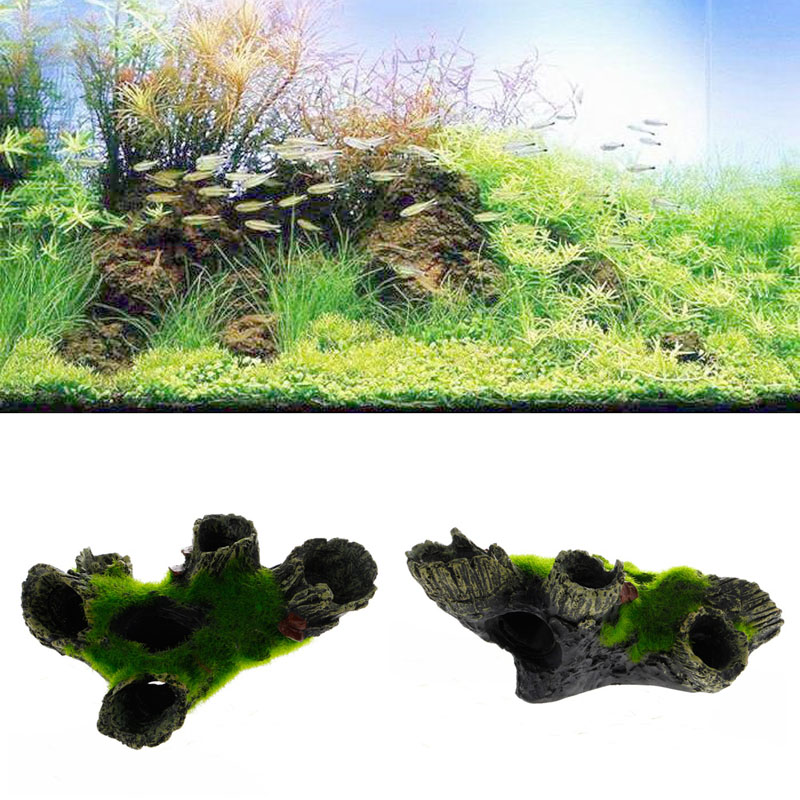 Aquarium Mountain View Moss Boom Huis Hars Grot Aquarium Ornament Decoratie