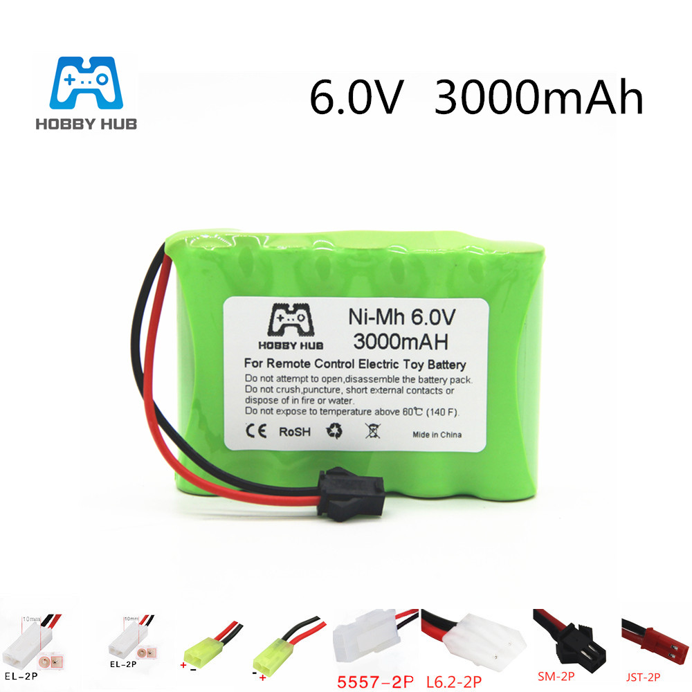 Hobby hub-batería recargable para juguetes eléctricos, 3000 mah, 2800 v, NI-MH, 6v, AA, 2400mah