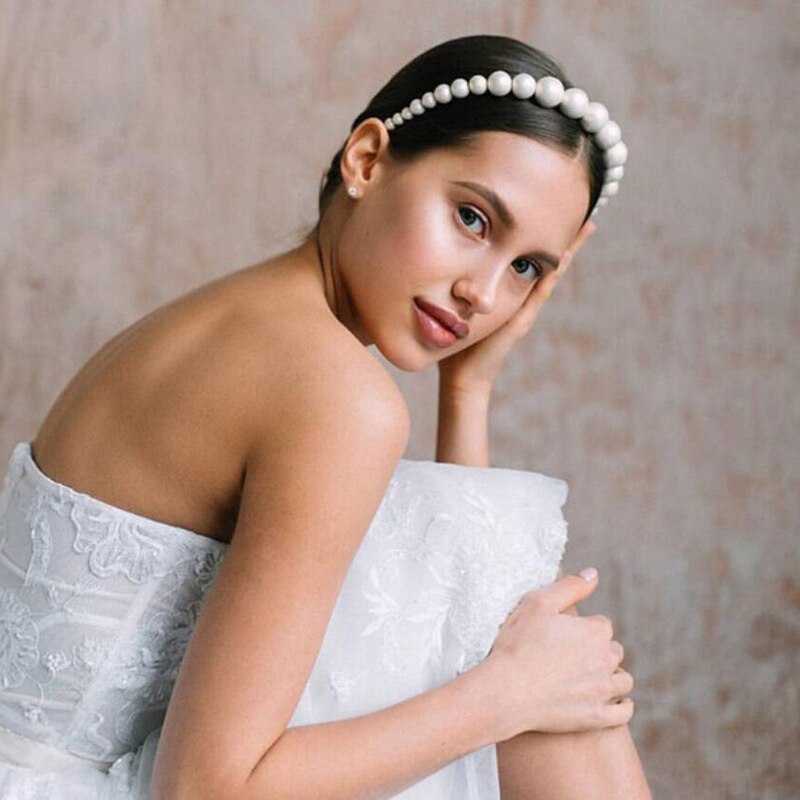 Volledige parels haarband hoofdband haar hoepel houder ornament vrouwen haaraccessoires parel haarbanden