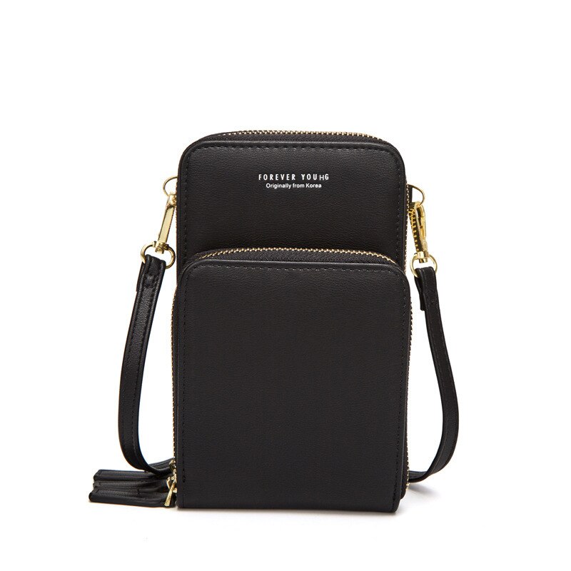 Neue Hohe Kapazität Messenger Taschen Weibliche Bunte Handy Tasche Täglichen Gebrauch Karte Halter Kleine Schulter Tasche für Frauen: Black