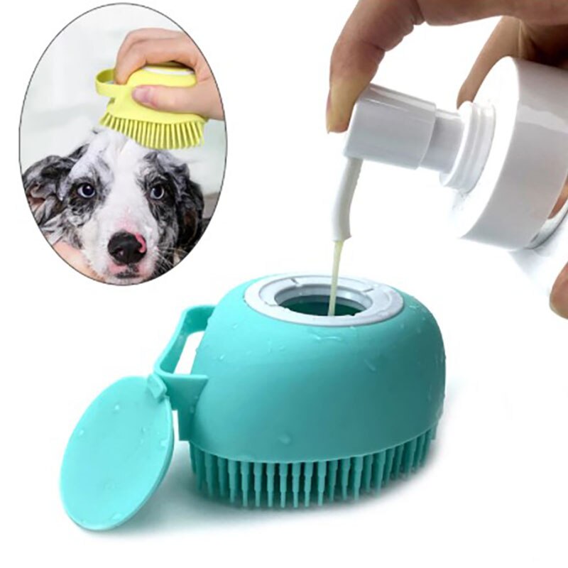 Hond Shampoo Borstel Kat Massage Kam Grooming Scrubber Borstel Voor Zwemmen Korte Haar Zachte Siliconen Rubber Borstels Haar Grooming