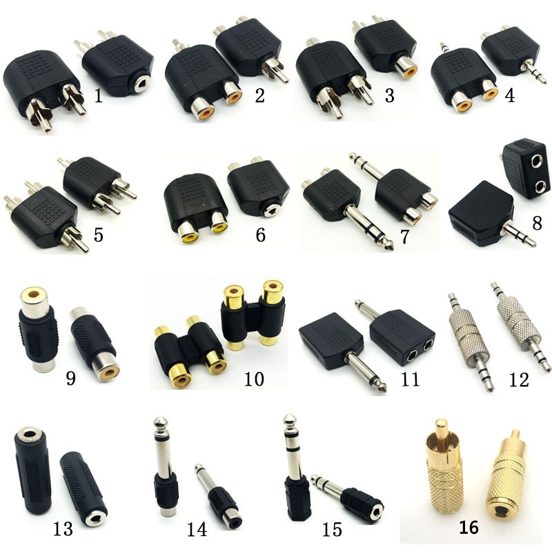 1 stücke 6,5mm stecker auf 3,5mm Audio- Stereo Jack Weibliche Zu 2 RCA Stecker Audio- Jack Stecker Adapter konverter für Lautsprecher