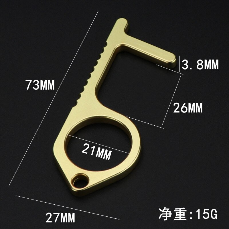 2pcs Keychain No touch door opener Key Press Handle Safe Zero-touch Ring Gadgets For Intelligent mobile phone iPad