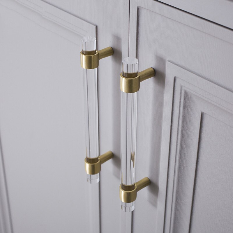 Poignée de porte en acrylique transparente, boutons pour armoire, commode, meuble de luxe, salle de bain, cuisine