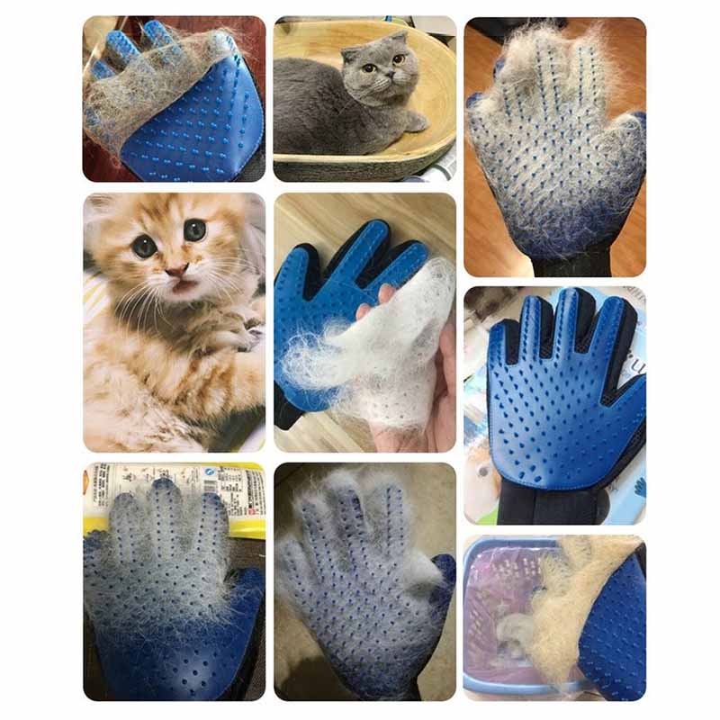 Gant de toilettage pour chats TPR, épilateur de poils pour chiens, brosse de nettoyage des poils d&#39;animaux, Massage, gants de peigne pour chats