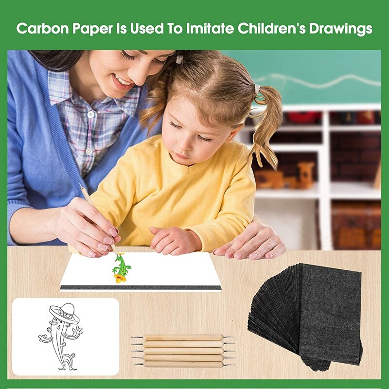 205 Sheets Carbon Paper Sheets, Carbon Copy Paper with 5PCS Embossing Stylus for DIY Woodworking, Paper, Canvas(A4 Size)