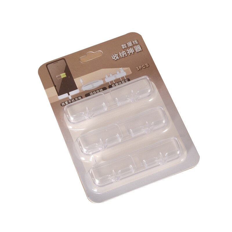 Kabel Organisator Kabelhaspel Desktop Management Clips Self-Steken Kabel Houder Voor Muis Toetsenbord Hoofdtelefoon Draad Opslag Rekken: 02 Transparent