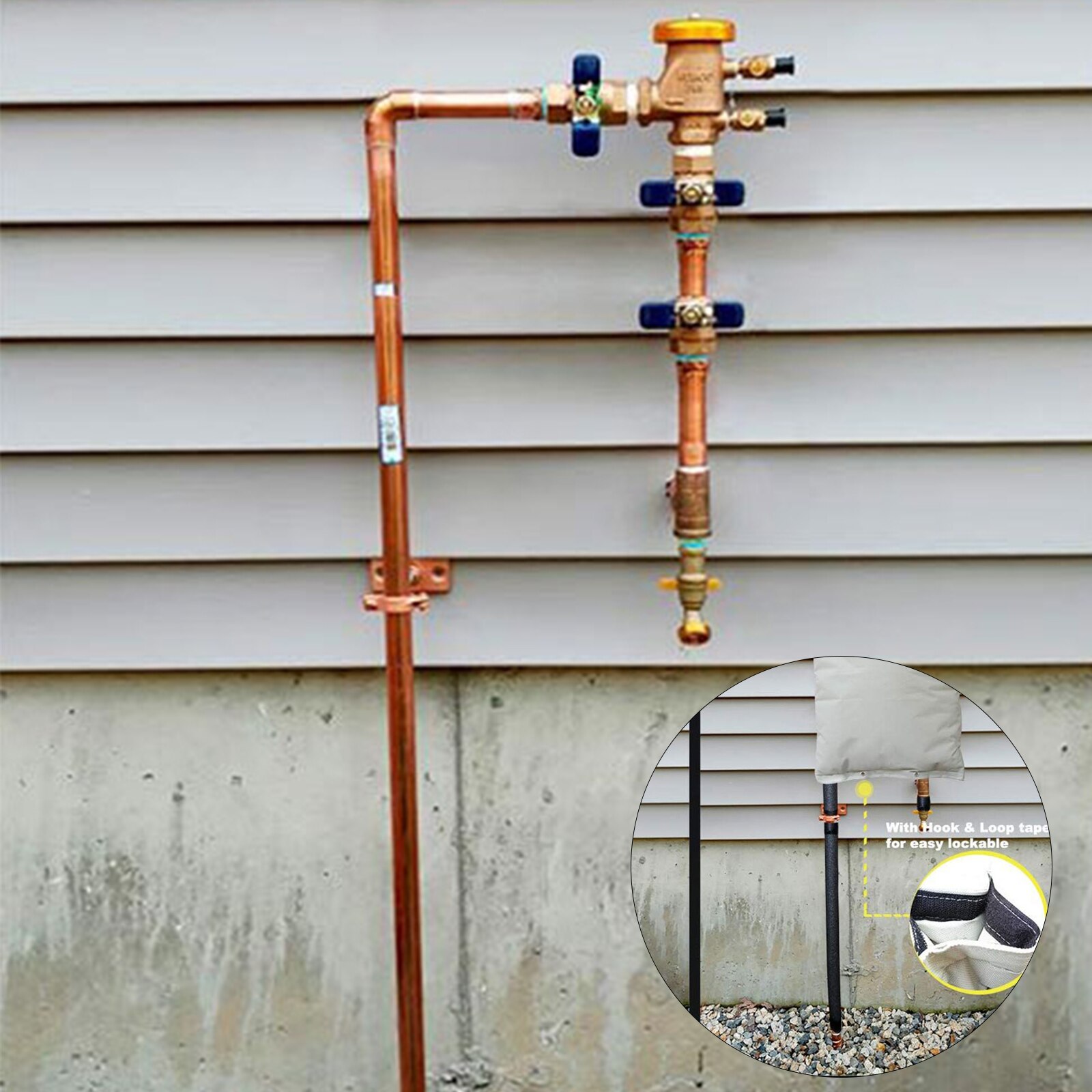 VOGVIGO Outdoor Backflow Preventer Insulation Cover For Winter Pipe Freeze Protection Waterproof Pouch Water Sprinkler Valve Box