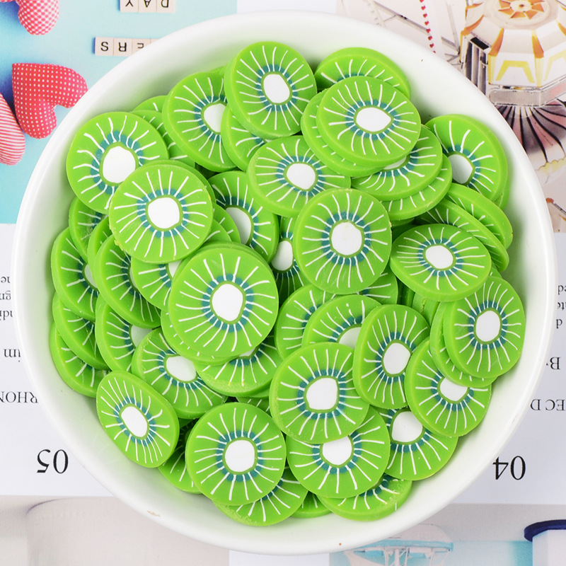 Lote de 20 unidades de arcilla de colores, Rodajas de frutas, uvas, limón, limones, arcilla polimérica, decoración DIY, artesanía hecha a mano 2cm