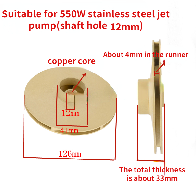 Självsugande pumpar centrifugalpumpar jetpumpar i rostfritt stål kateterstyrskena ppo plastimpeller vattenpumpsdelar: Beige