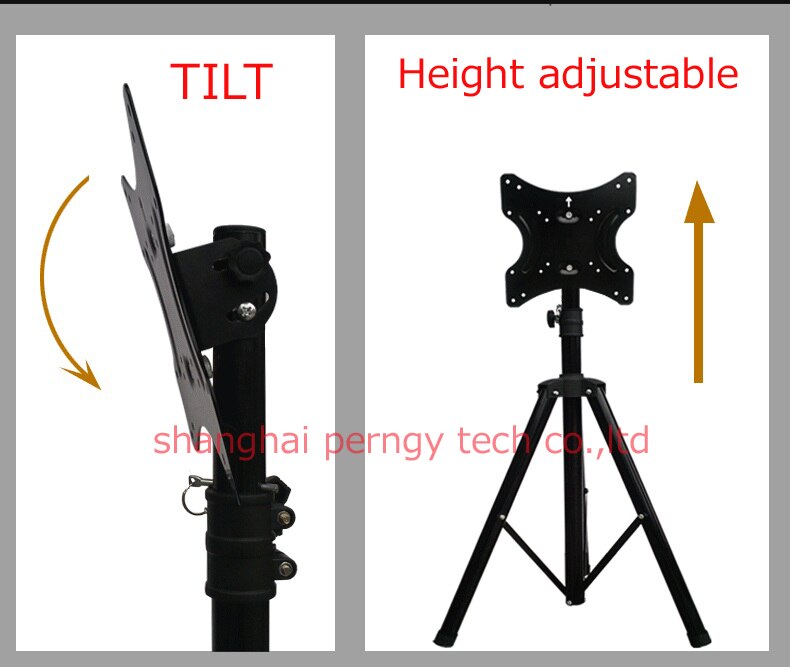 DLS-10A 14-40&quot; Movable Folding LCD TV Floor Stand TV Mount Cart Display Rack Full Motion TV Tripod Loading 50kgs VESA 200x200mm