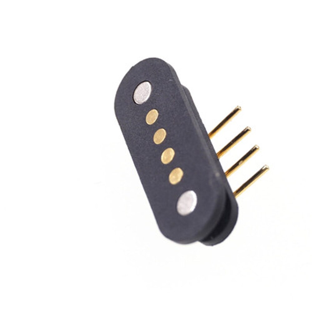 Spring-Loaded Magnetic Pogo pin connector 4 pin Pitch 2.5mm through hole Angled male female 2A36V 90degree DC Power Charge Probe