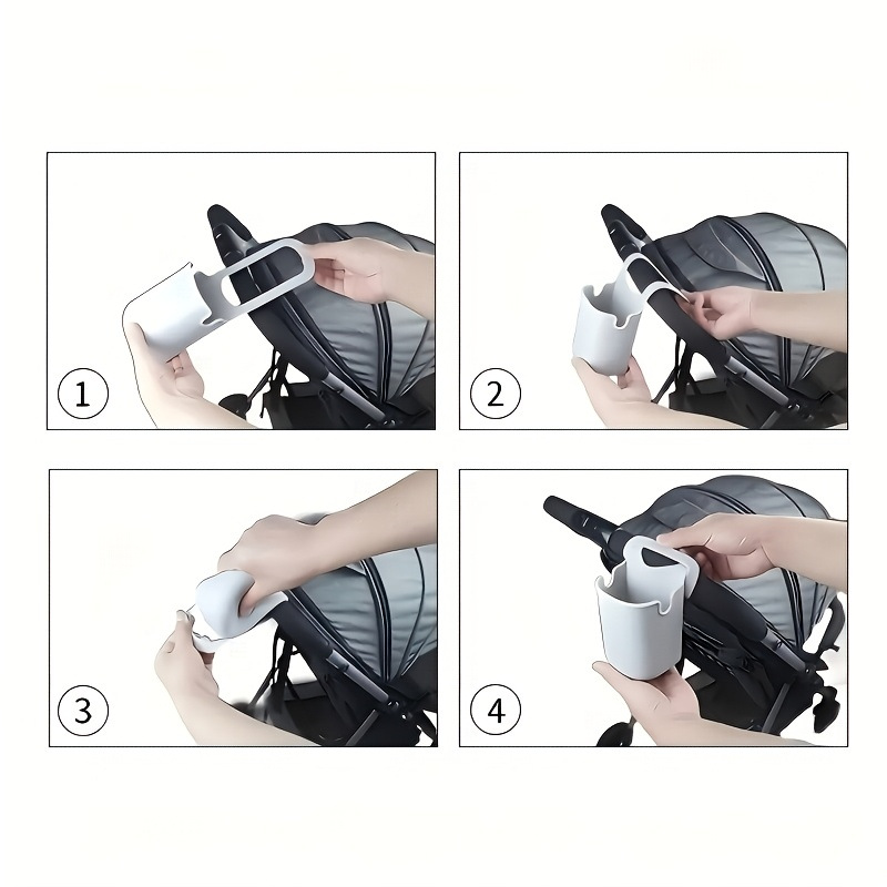 Universal Stroller Cup Holder Silicone Pram Cup Holders Bottle Phone Organizers Portable Wheelchair Bicycle Bottle Storage Bag