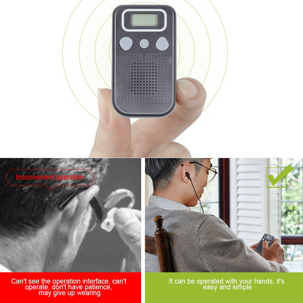 Portable Hearing Amplifier Enhances Vocals Personal Sound Booster with 15 Volume Levels NE