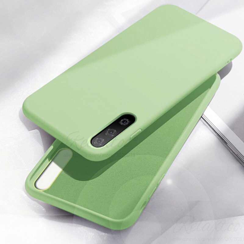 2019 Líquido suave Capa de Silicone para huawei honor 9x9 x caixa do telefone para huawei honor 9 x pro 9xpro cobertura tup couqe capa À Prova de Choque: For honor 9x / Green