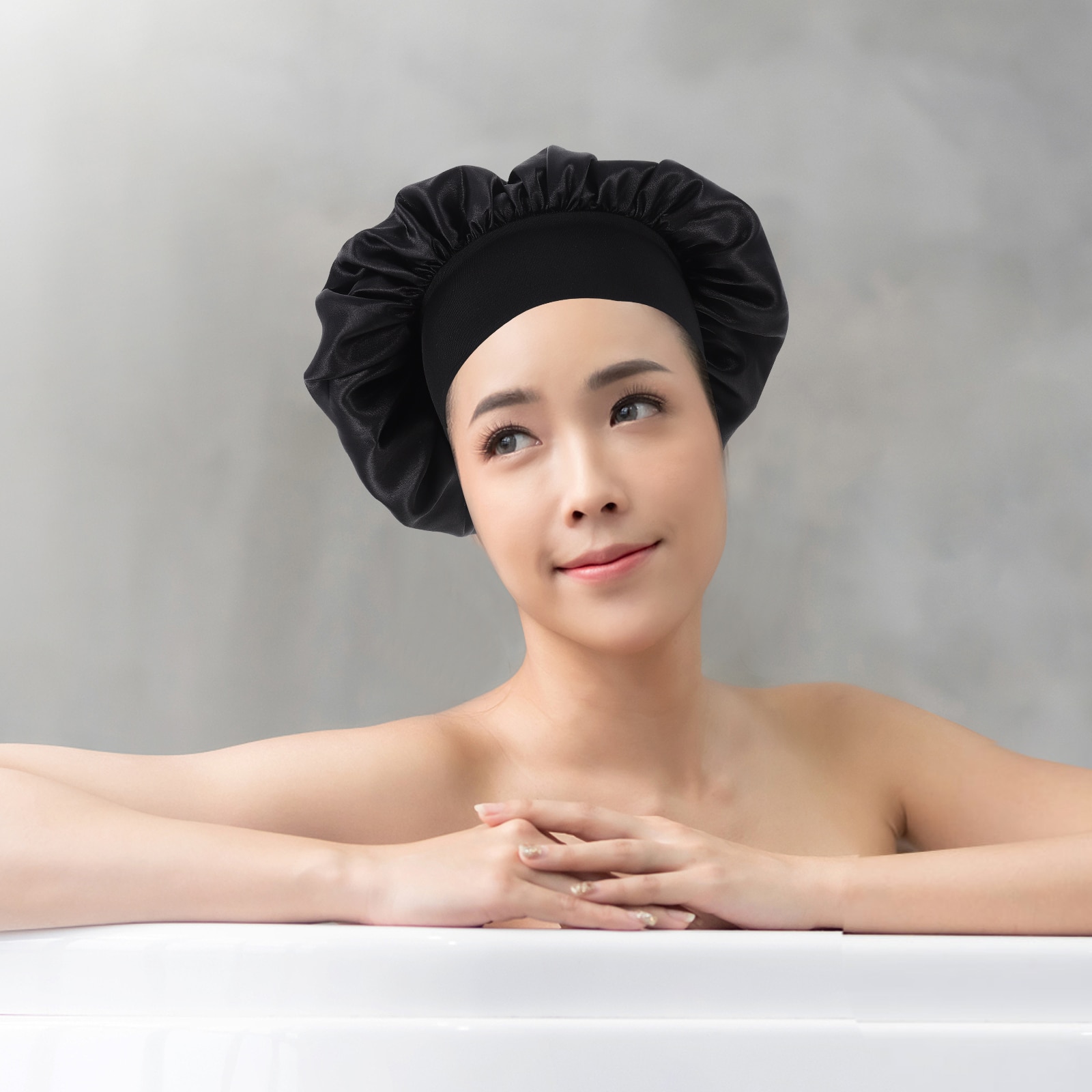 2Pcs Simple Nightcap Stretchy Home Sleeping Hat Waterproof Bathing Hat