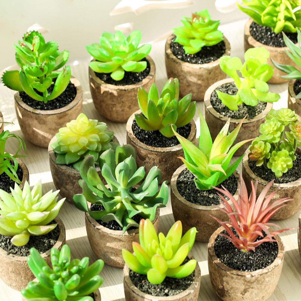 4Pcs/Set Simulation Succulent Plants Artificial Potted Plant Indoor Ornaments Simulation Potted Plants artificial plants decor