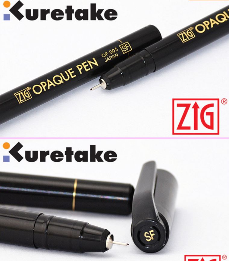 Kuretake Zig - Penna calligrafia 3.0, punta quadrata nera (confezione da 1