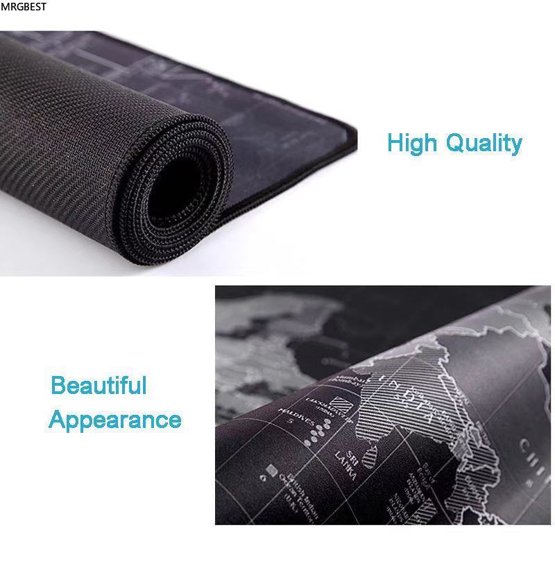 MRGBEST World Cap Mouse Pad Extended Large Black Desk Mats Rectangle Non-slip Softy Rubber Table Pad for Gamer or Office Worker
